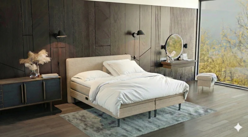 Boxspringbett (BD-350) 140/160/180x200, Stoff grau, anthrazit, beige, H2, H3, schnell lieferbar