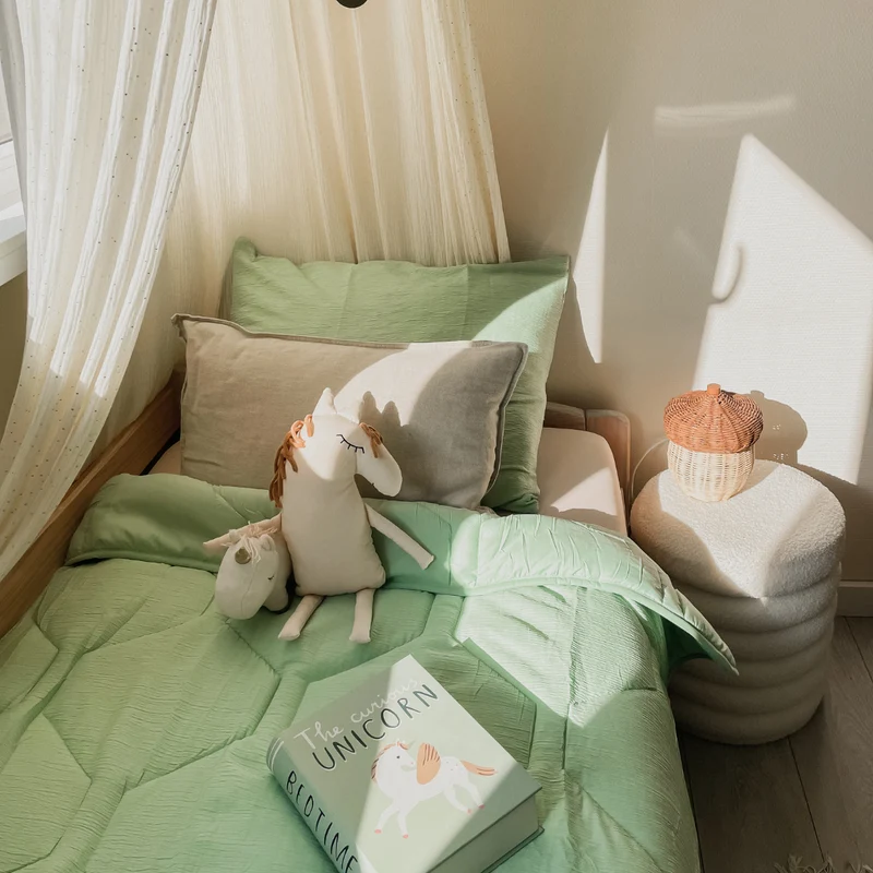 Wasbaar All Season Dekbed | Mousseline | Light Green
