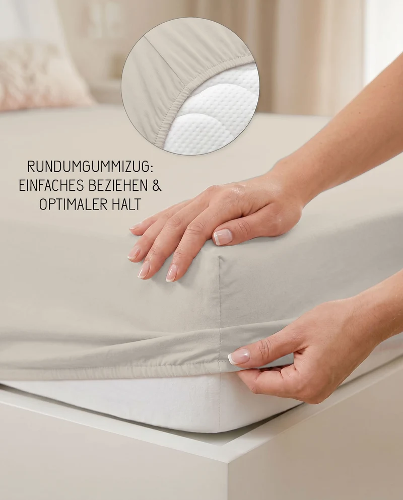 biberna Jersey-Elastic-Boxspring Spannbetttuch (0077640)