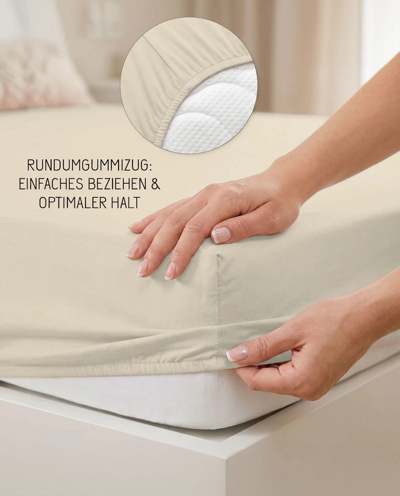 biberna Jersey-Elastic-Boxspring Spannbetttuch (0077640)