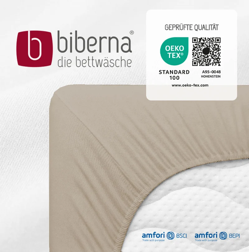biberna Jersey-Elastic-Boxspring Spannbetttuch (0077640)
