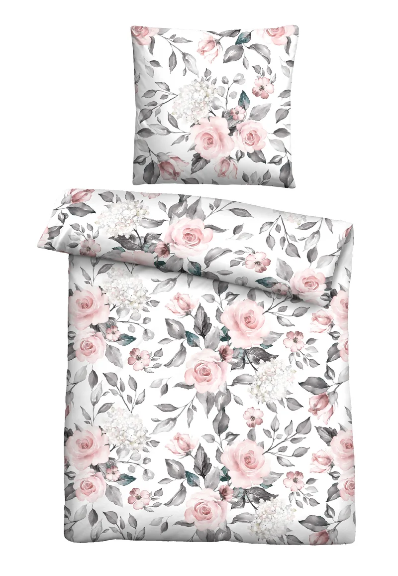 Castell Baumwoll Satin Bettwäsche – Silber/Grau (0603719)