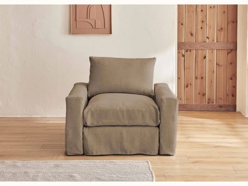 Fauteuil LENO en lin 60 cm
