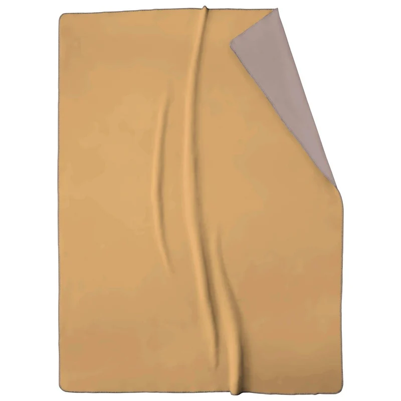 Biederlack Doubleface Honey-Taupe Uni Wohndecke