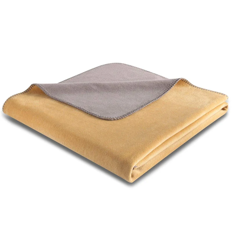 Biederlack Doubleface Honey-Taupe Uni Wohndecke