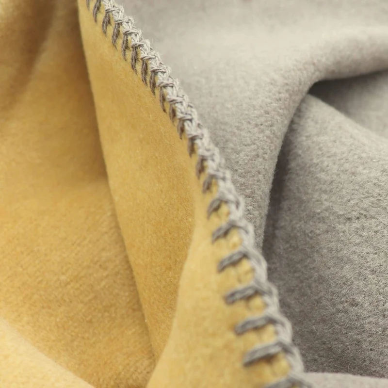 Biederlack Doubleface Honey-Taupe Uni Wohndecke