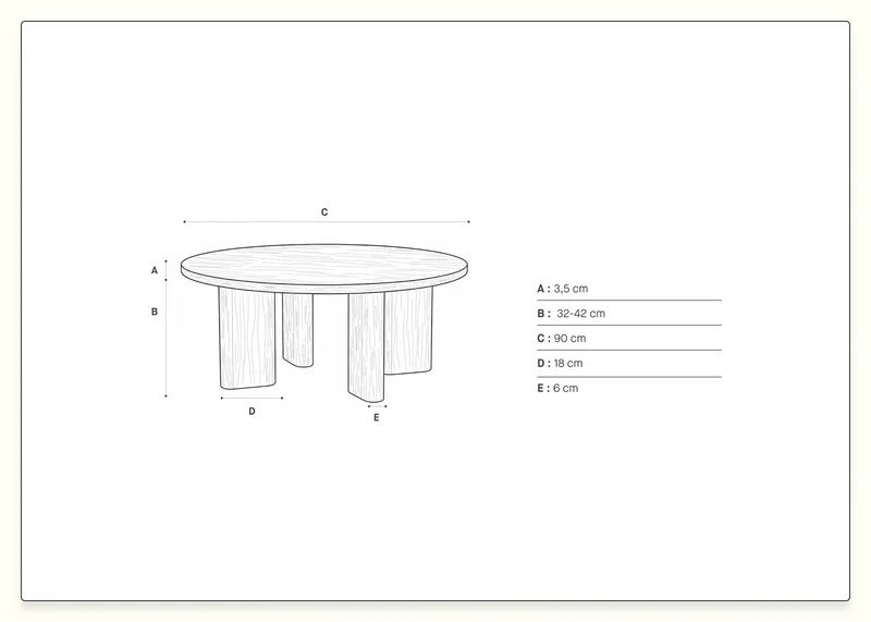 Table basse en bois ronde BAOBAB - 90 cm