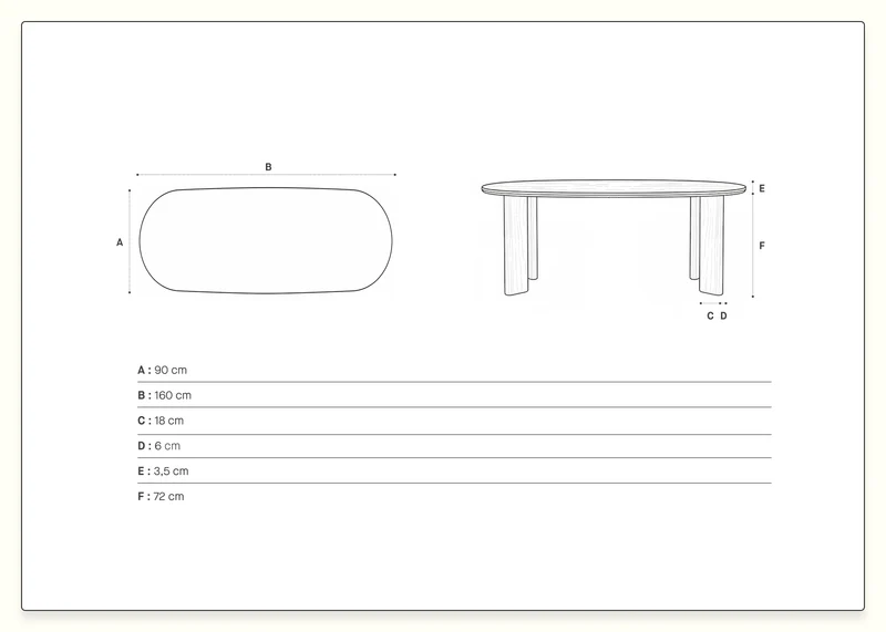 Table à manger rectangulaire en bois BAOBAB