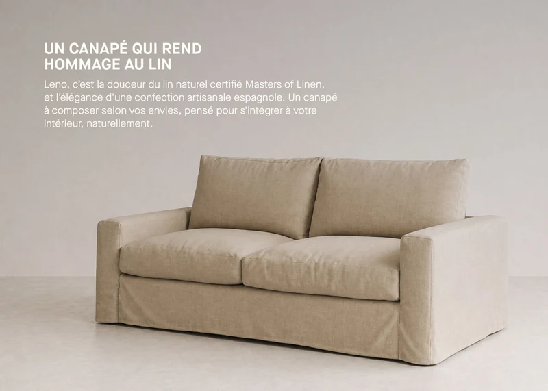 Canapé 3 places en lin LENO
