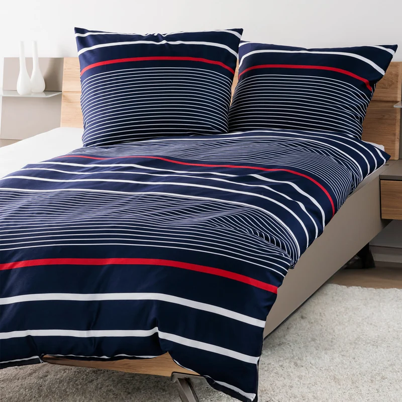 Janine J.D. 87105-02 Blau Mako-Satin Bettwäschegarnitur