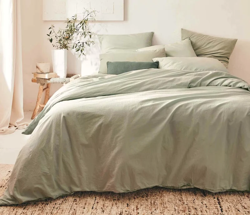 Housse de couette en coton lavé