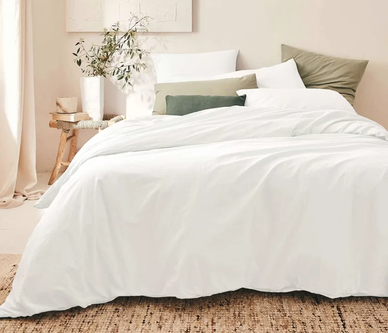 Drap housse en coton lavé