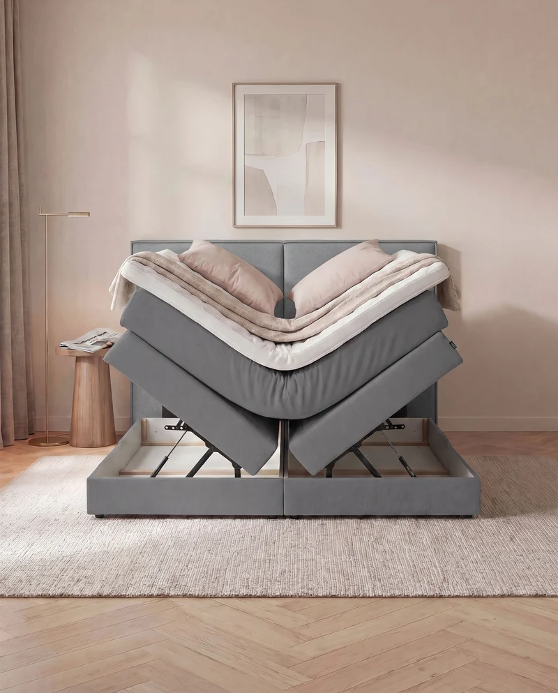Boxspringbett River – mit Bettkasten oder elektrisch verstellbar