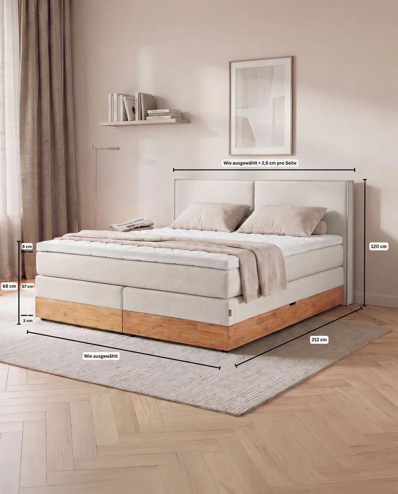 Boxspringbett River – mit Bettkasten oder elektrisch verstellbar