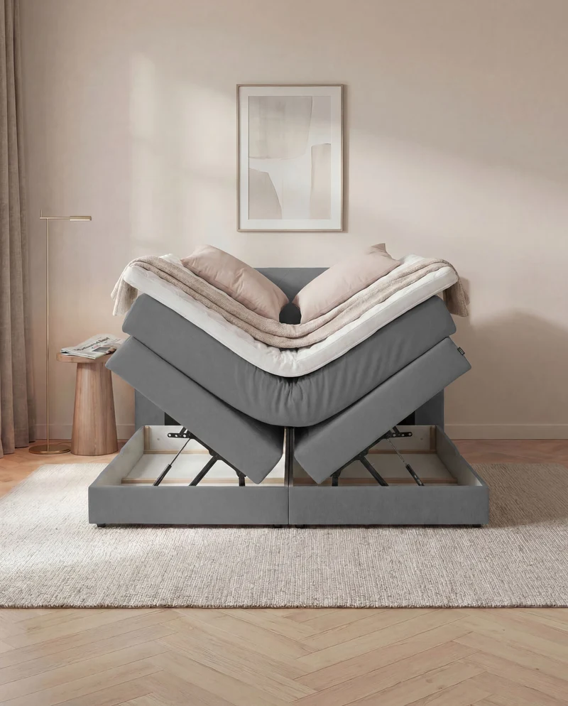 Boxspringbett Atla – mit Bettkasten oder elektrisch verstellbar