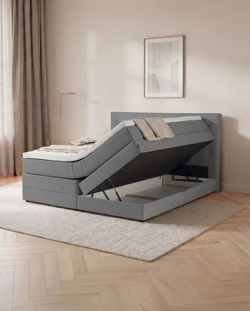 Boxspringbett Atla – mit Bettkasten oder elektrisch verstellbar
