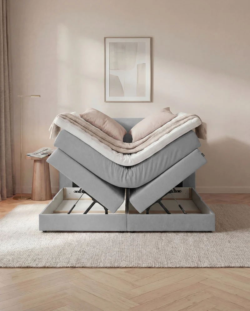 Boxspringbett Atla – mit Bettkasten oder elektrisch verstellbar