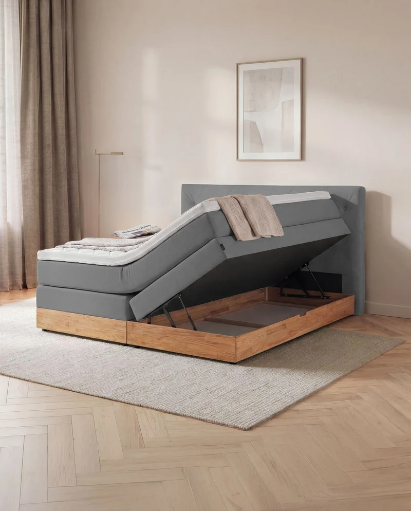 Boxspringbett Atla – mit Bettkasten oder elektrisch verstellbar
