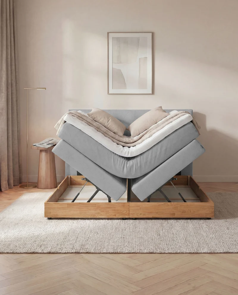 Boxspringbett Atla – mit Bettkasten oder elektrisch verstellbar