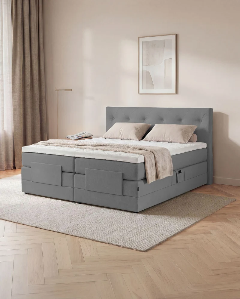 Boxspringbett Atla – mit Bettkasten oder elektrisch verstellbar