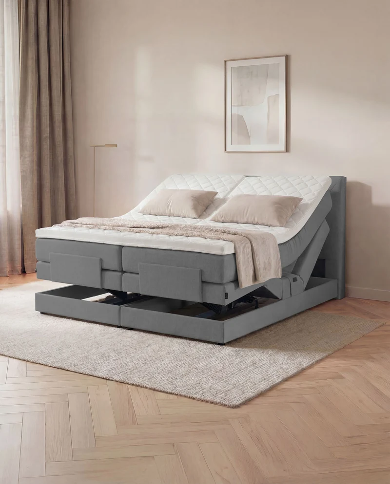 Boxspringbett Atla – mit Bettkasten oder elektrisch verstellbar