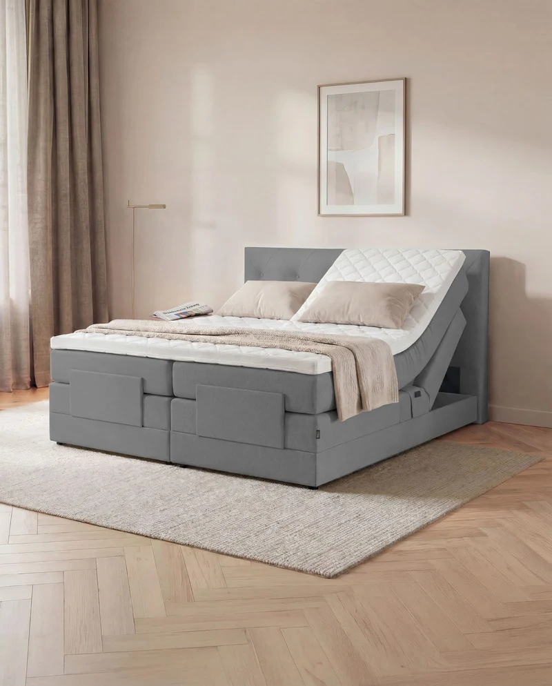 Boxspringbett Atla – mit Bettkasten oder elektrisch verstellbar