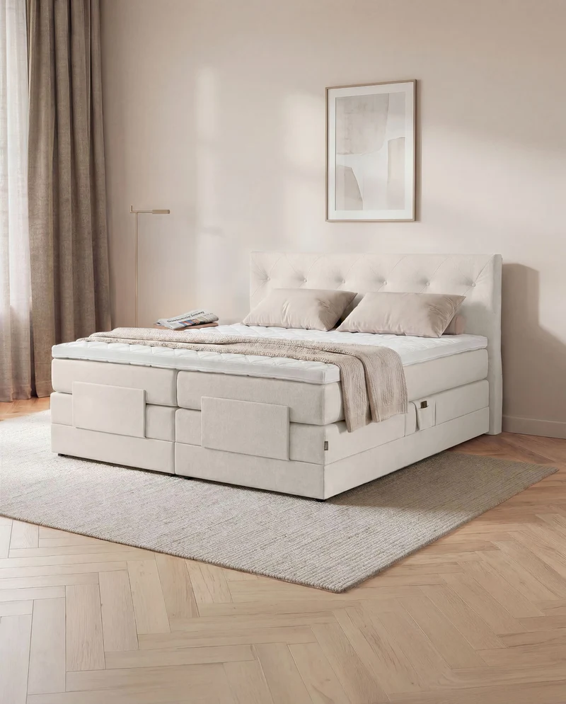 Boxspringbett Atla – mit Bettkasten oder elektrisch verstellbar