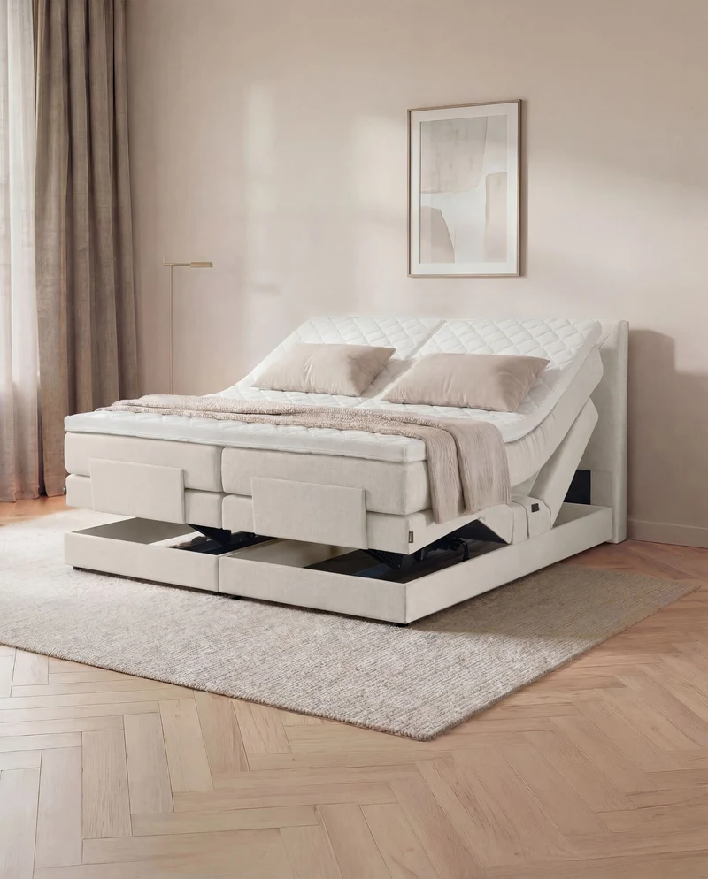 Boxspringbett Atla – mit Bettkasten oder elektrisch verstellbar
