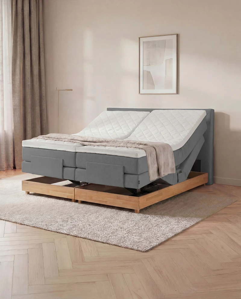 Boxspringbett Atla – mit Bettkasten oder elektrisch verstellbar