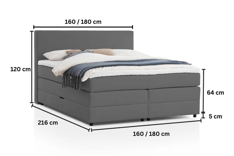 Boxspringbett Mono mit Bettkasten