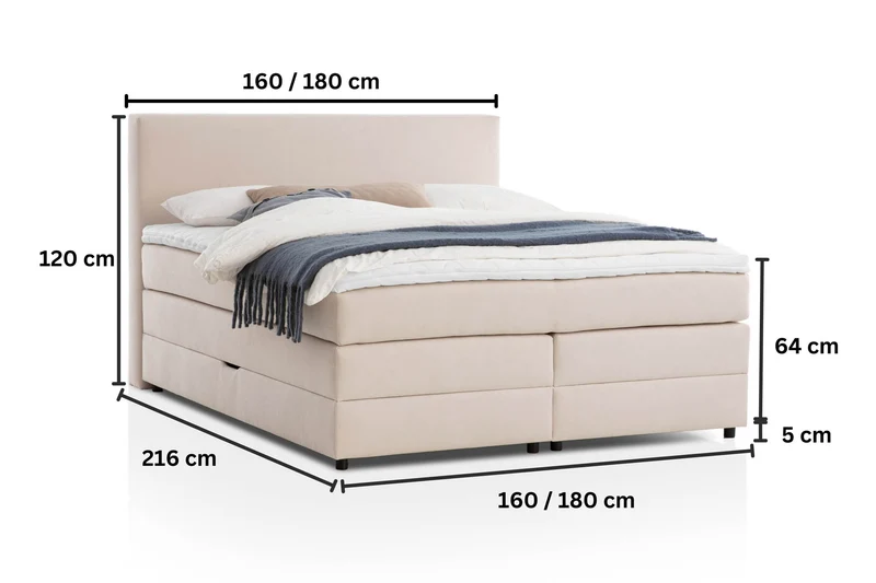 Boxspringbett Mono mit Bettkasten