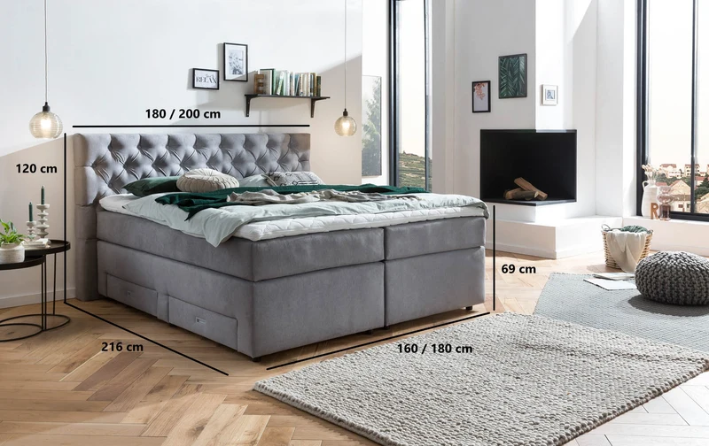 Boxspringbett Nora mit Stauraum