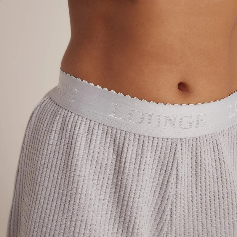 Soft Waffle Pyjama-Shorts - Eisgrau