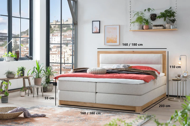 Boxspringbett Bali mit Eiche