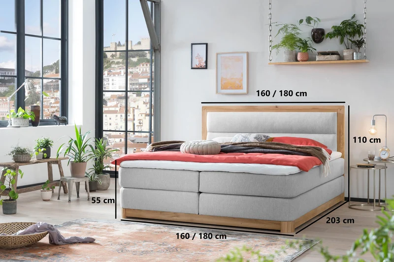 Boxspringbett Bali mit Eiche