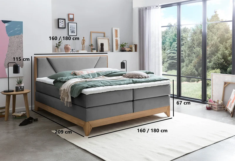Boxspringbett Vela mit Eiche