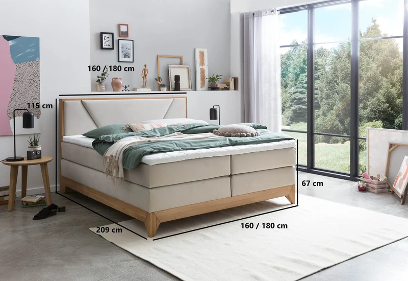 Boxspringbett Vela mit Eiche