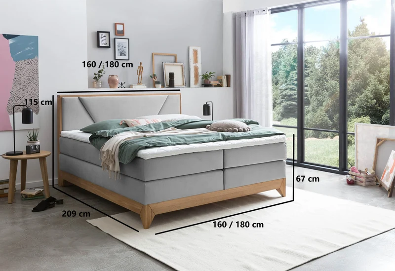Boxspringbett Vela mit Eiche
