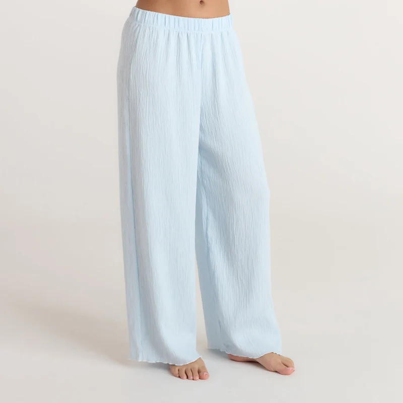 Crinkle Pyjamahose - Blau