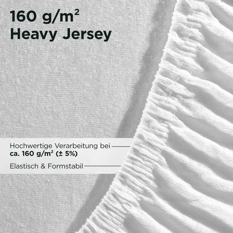 Jersey Spannbettlaken aus 100 % Baumwolle Weiß