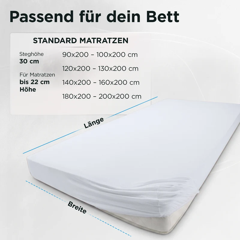 Jersey Spannbettlaken aus 100 % Baumwolle Weiß