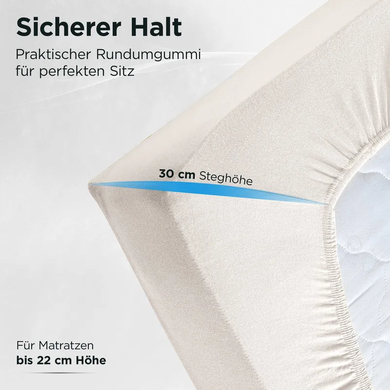 Jersey Spannbettlaken aus 100 % Baumwolle Natur