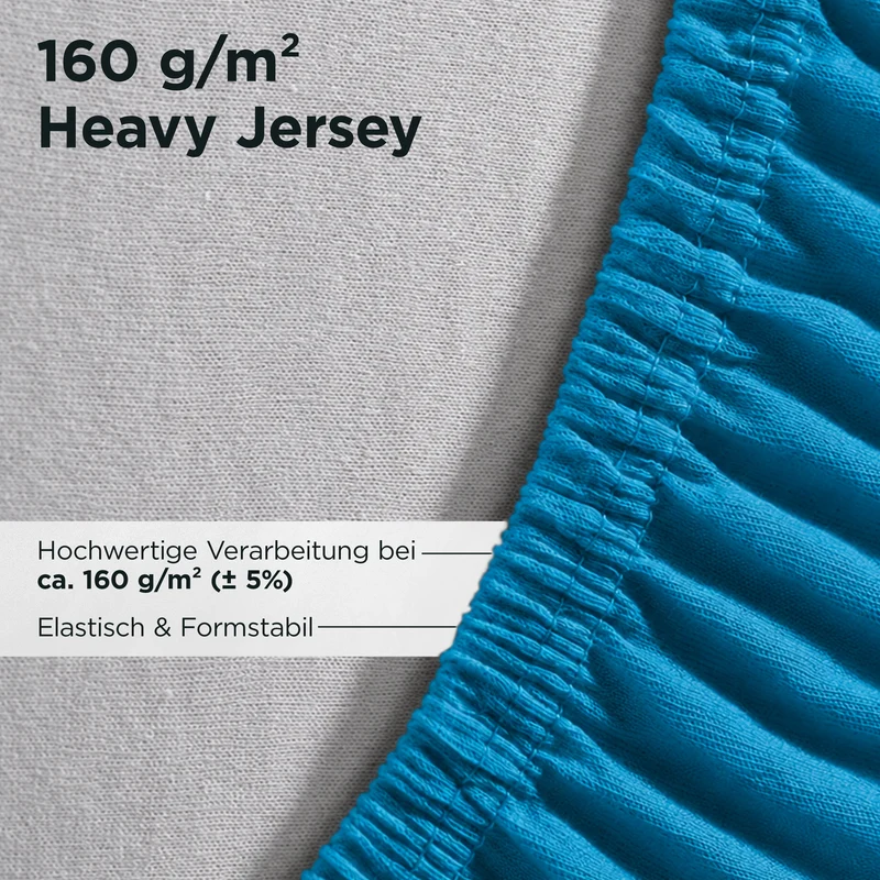 Jersey Spannbettlaken aus 100 % Baumwolle Petrol