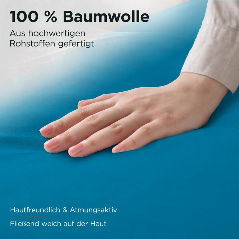 Jersey Spannbettlaken aus 100 % Baumwolle Petrol