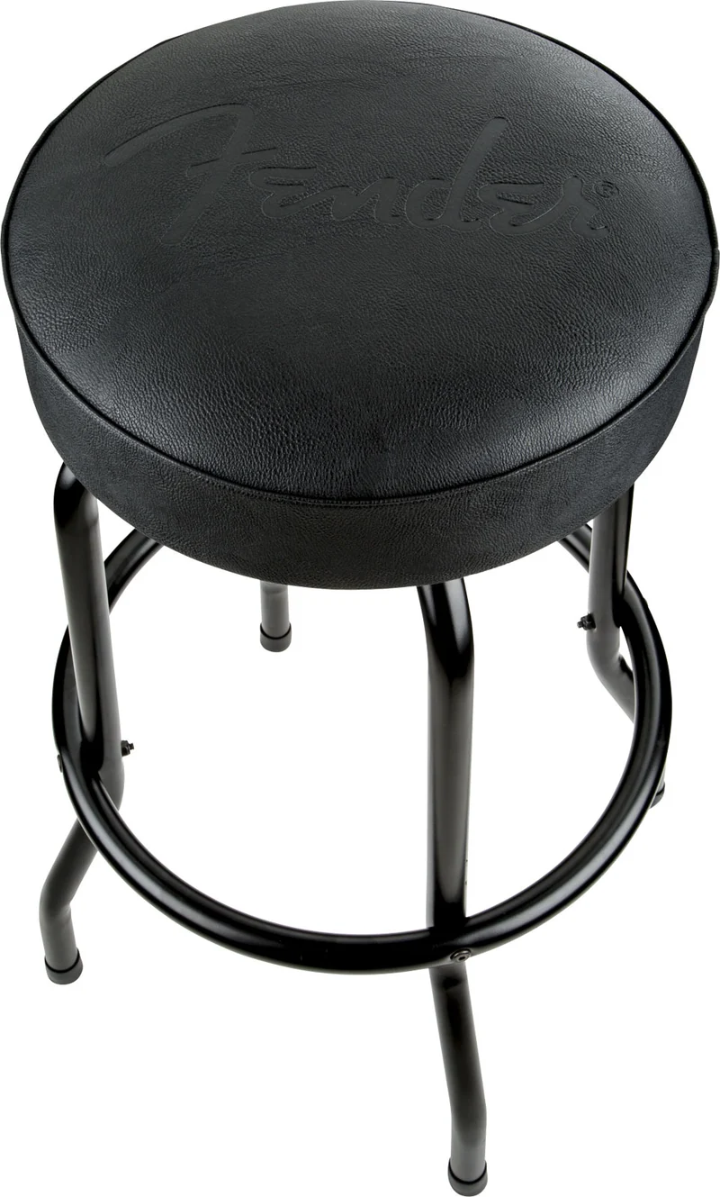 Embossed Black Logo Barstool Black-Black 30"