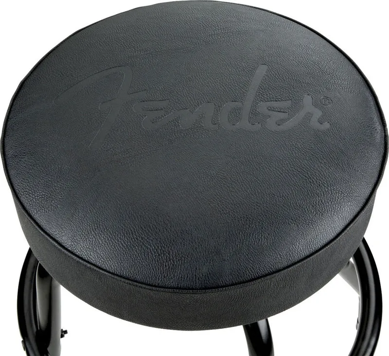 Embossed Black Logo Barstool Black-Black 30"