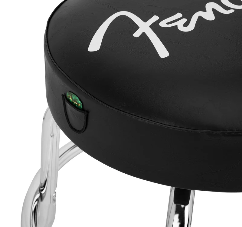 Spaghetti Logo Pick Pouch Barstool Black-chrome 24"