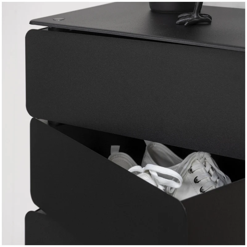 Spinder JOEY 7 Dresser: Minimalistischer Stahl-Schrank, Schwarz