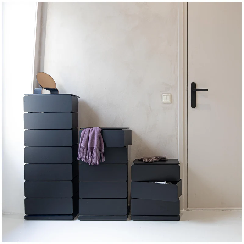 Spinder JOEY 7 Dresser: Minimalistischer Stahl-Schrank, Schwarz