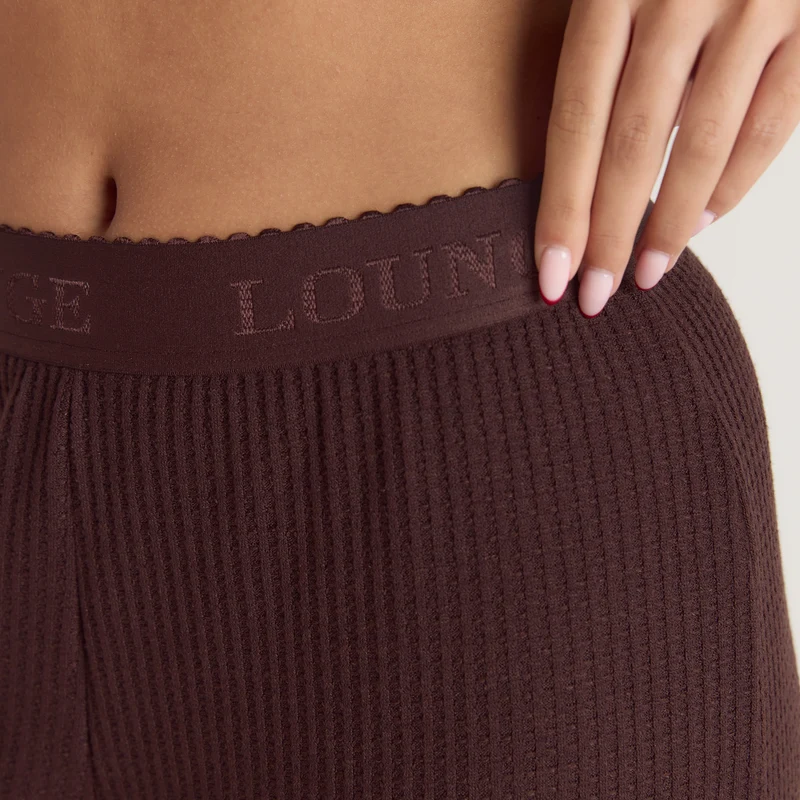 Soft Waffle Pyjama-Hose - Dunkle Schokolade